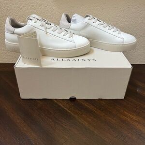 AllSaints Women’s White Leather ‘Shana’ Sneakers